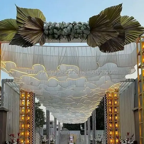 New Arrival Rgb Ceiling With Light Strips Wedding Drapery Net Decorative Party Decor