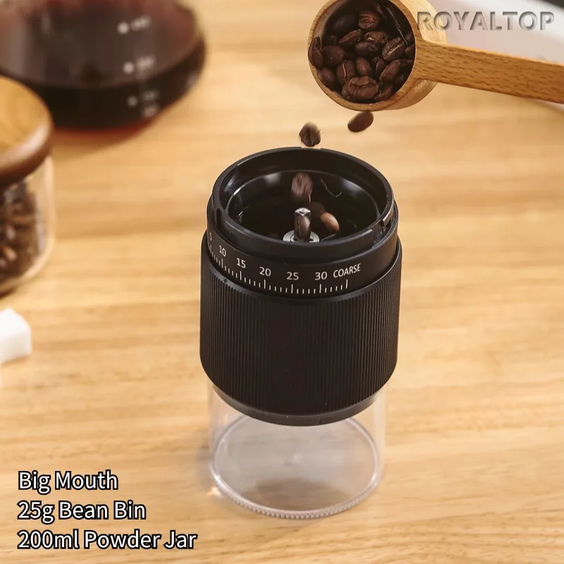 Manual Burr External Adjustable Setting Professional Coffee Hand Grinder for Espresso Moka Pot French Press Drip Coffee Maker