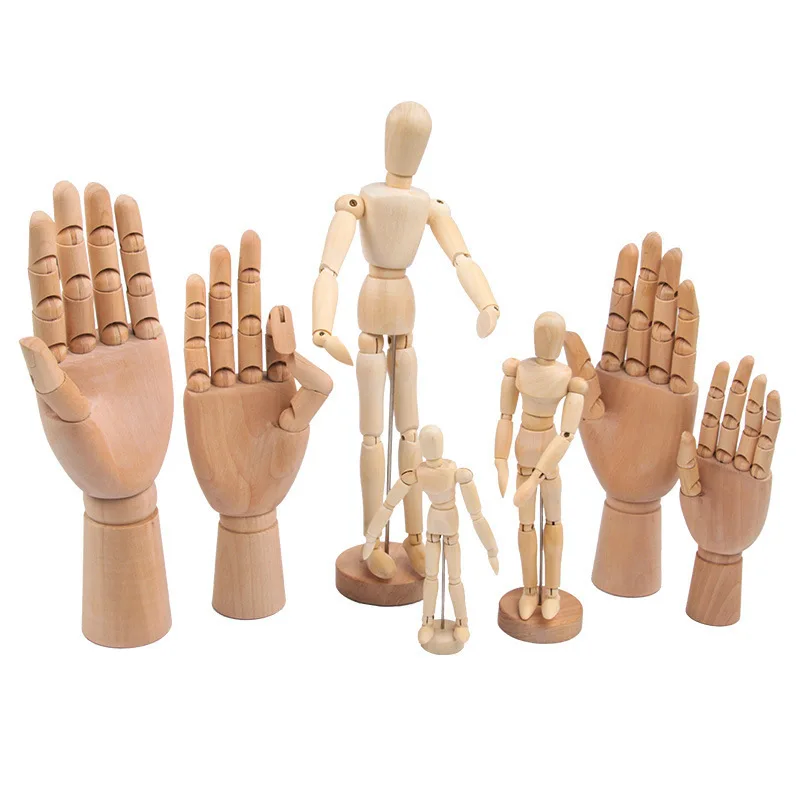 High quality Flexible Art Sketch Wooden Doll Model Drawing Manikin Wood Hand Figure Manikin