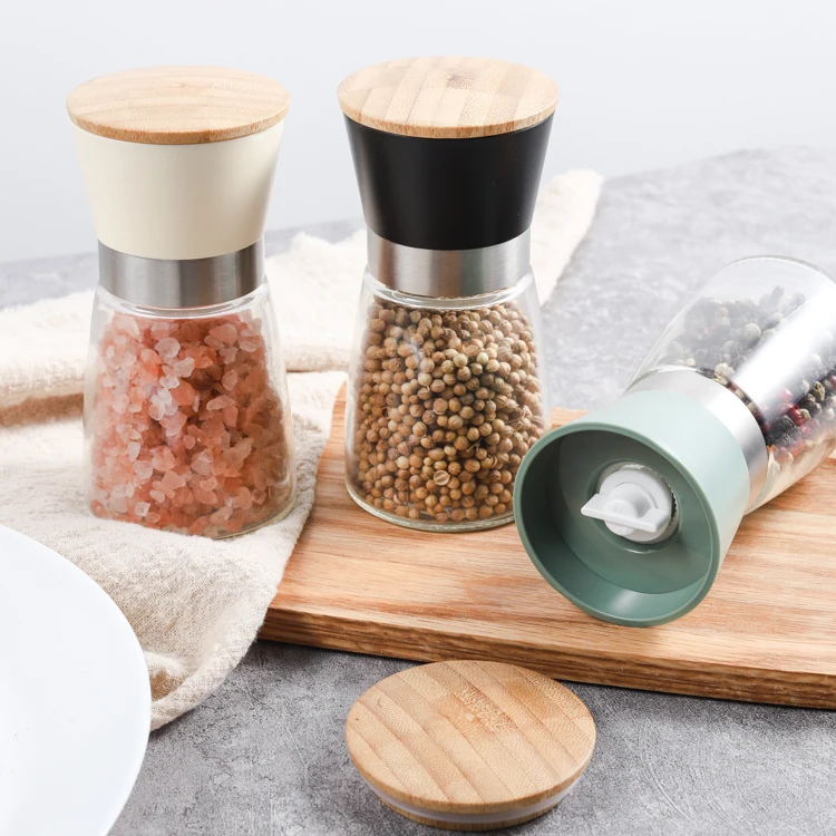 High Quality  Top Seller 170ml  Bamboo Salt and Pepper Home Spice Grinding Mills for Kitchen Gadgets