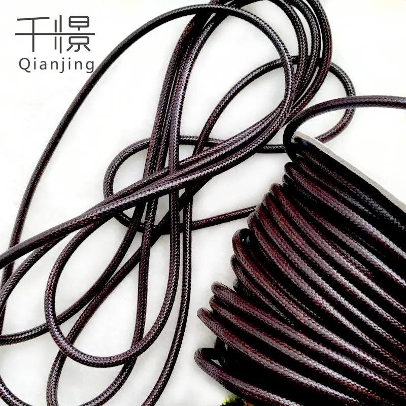 manufacturer supplier 3mm waxed round cord  leather feel draw cord  for garment or bags