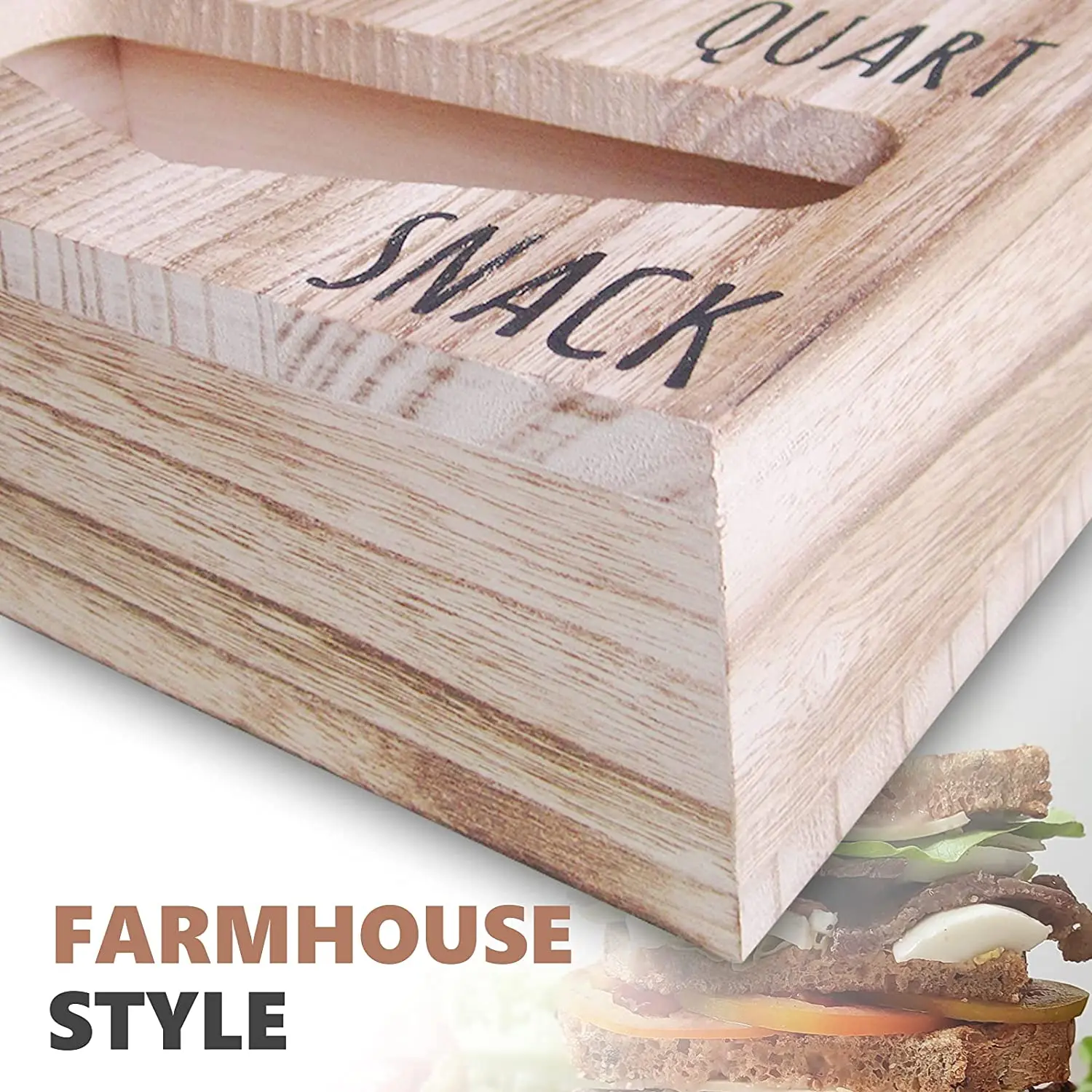 Vonssen Wood Kitchen Ziplock Baggie Dispenser Box for Drawer