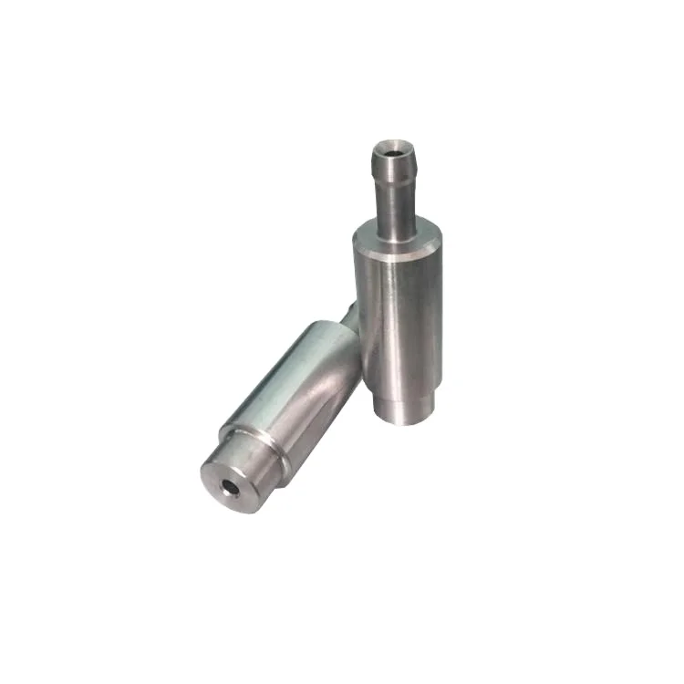 
OEM high precision cnc machining turned stainless steel barbed nozzle with mini hole 