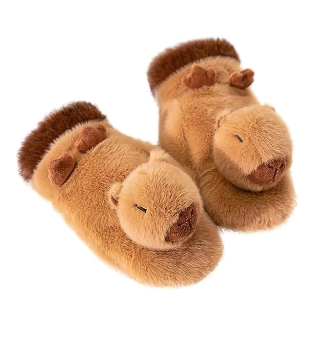 Capybara Plush Gloves, Cartoon Animal Capybara Gloves, Warm Winter Capybara Mittens, Cute Animal Capybara Gloves