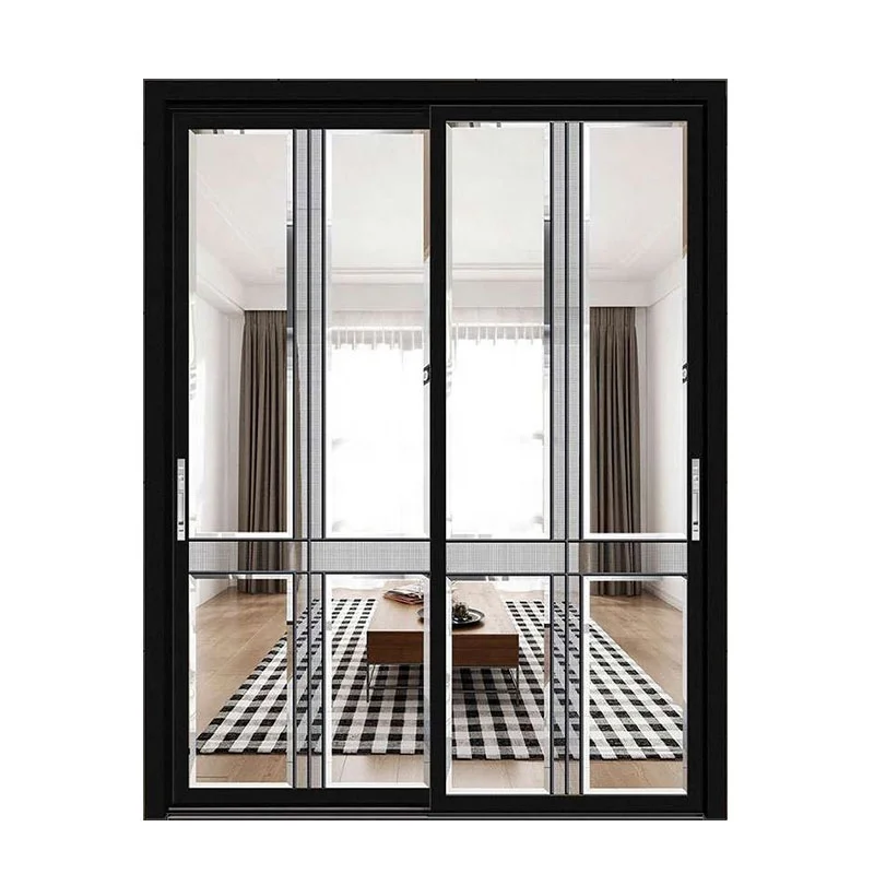 
Latest Main Designs soundproof interior sliding door 2 track narrow frame sliding door used aluminum alloy frame material 