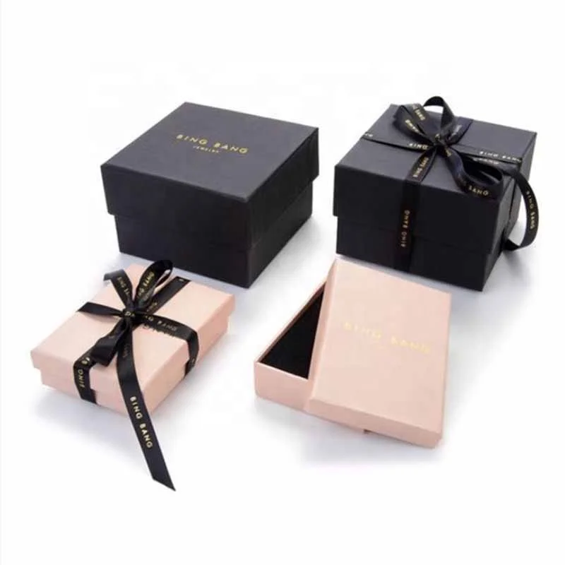 Custom High Quality Recyclable 2 Piece White Rigid Luxury Necklace Box logo Paper Gift Packaging