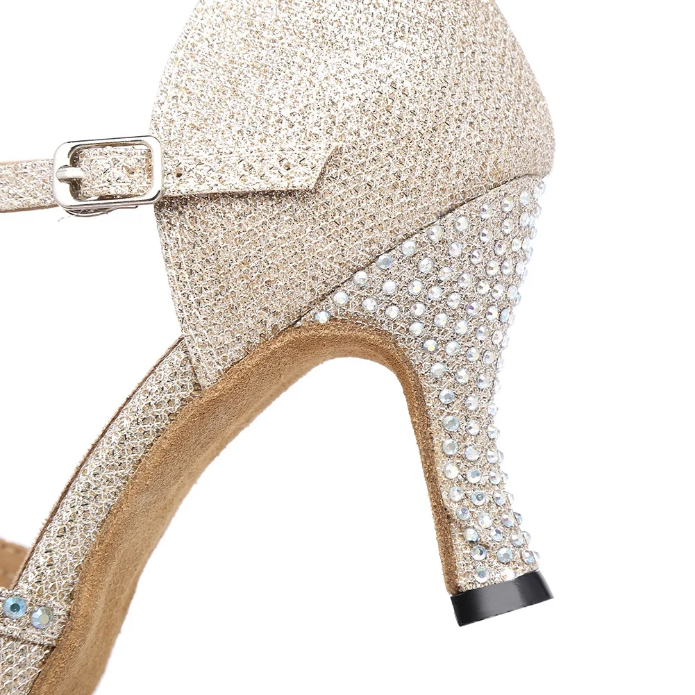 L375 women adult wholesale new style cloth flashing customizable ballroom dancing shoes