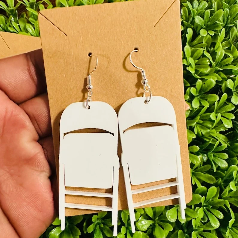 Wholesale Fashion Designer Custom Folding Chair Earrings Diy Color Alabama Stool Chairs White Chair Earrings For Women Girls
