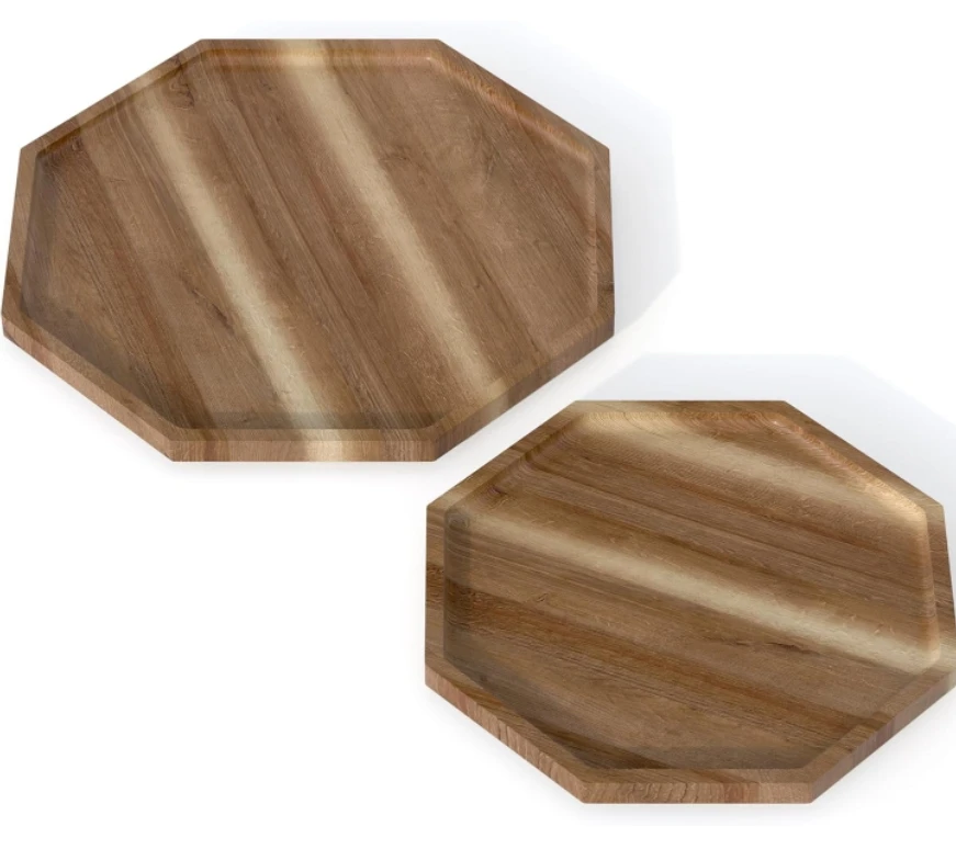 Selling Acacia Wood Octagon Shape Kitchen Serving Platter Tray wooden Serving Bread Fruit Bamboo Tray
