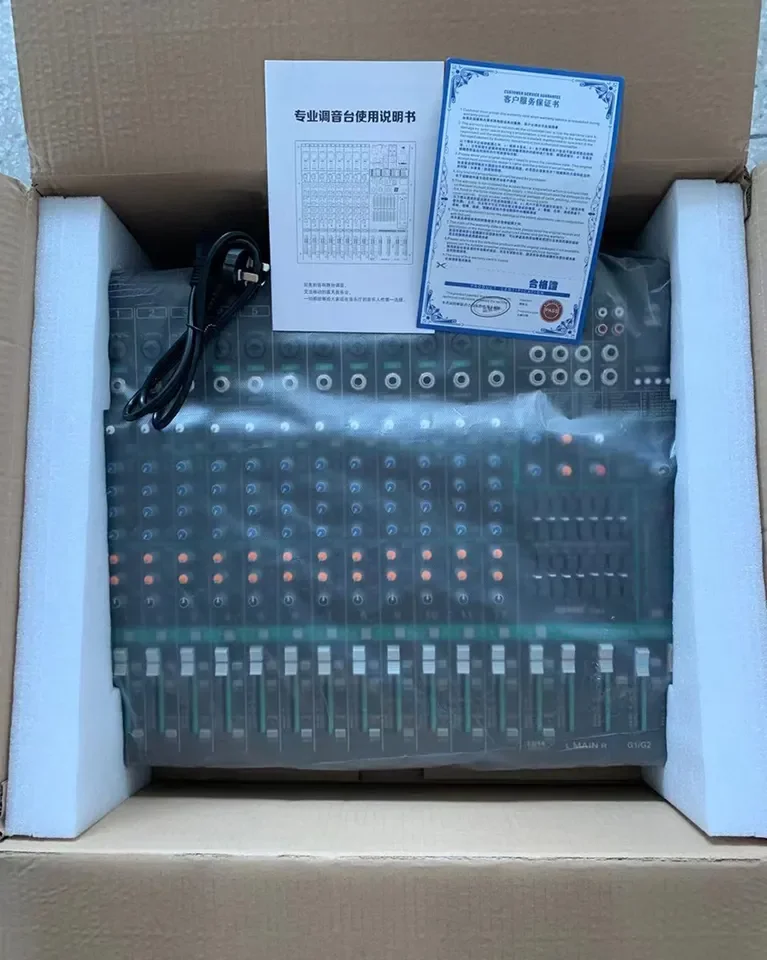 TEBO MRV8FX Factory professional 8-channel 48V audio mixer DJ control mixer audio interface for stage