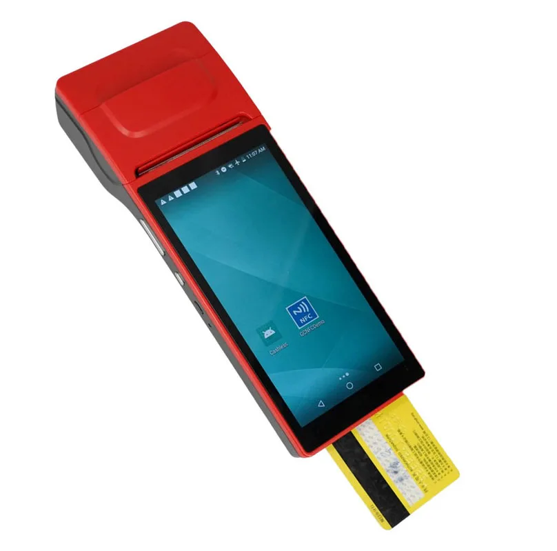 Customizable Smart Handheld Wireless Restaurant Android POS Device Android Mobile Phone Printer with NFC Reader