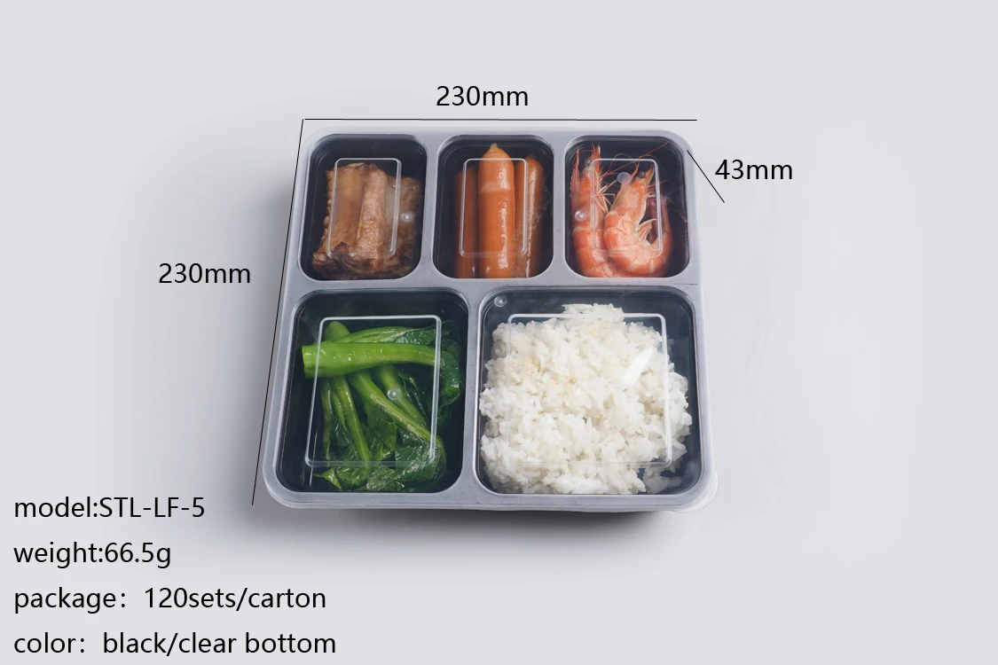 3 compartments microwave plastic takeaway meal  PP disposable food container bento lunch box