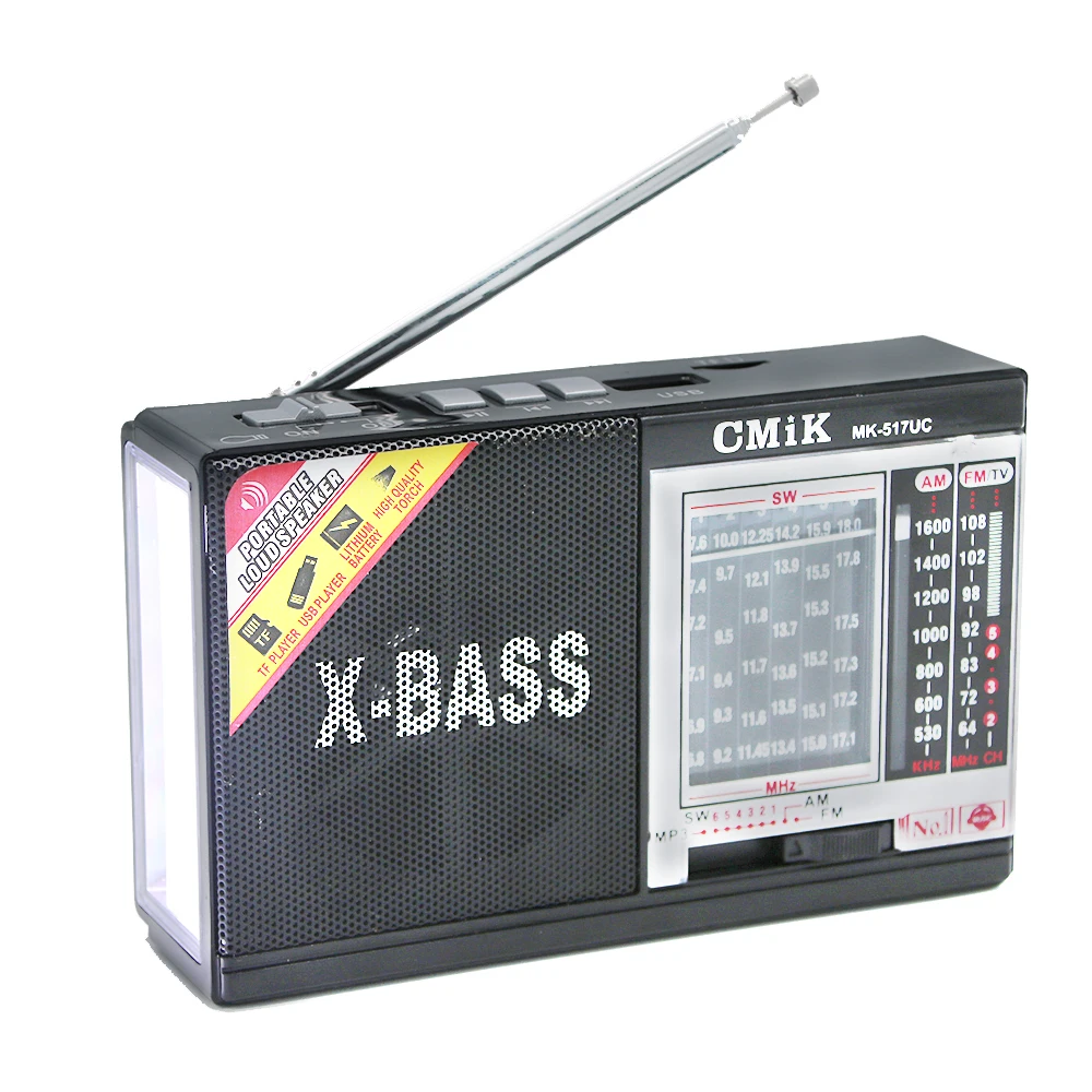 Cmik radio MK-517UC flash light  portable band radio  USB/TF /SD vintage other am/fm/sw1-9 band home portable radio