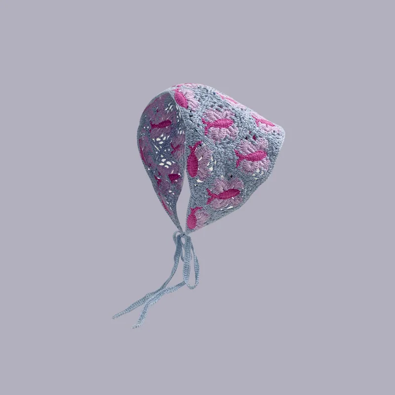 Ins fashion girls crochet headbands knitted hair accessories triangle head scarf