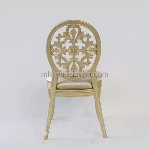 stackable gold round back ghost louis banquet wedding chair