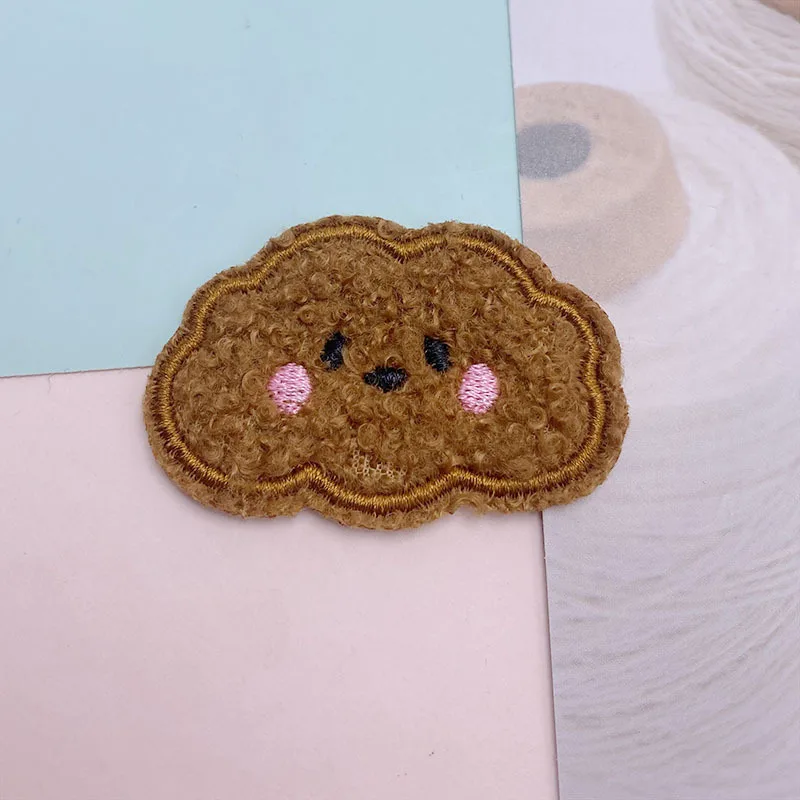 Iron On Patches Custom Clothes Accessories Cute Self Adhesive Garment Embroidered Badge Embroidery Patch Cloudy Chenille Patches