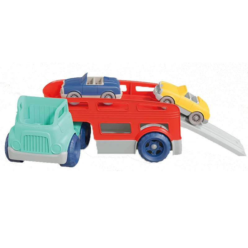 QS Cheap Price Kids Soft Glue Trailer Car Toys Multi Style Beach Series Free Wheel High Speed Vehicle Toys For Children Gift