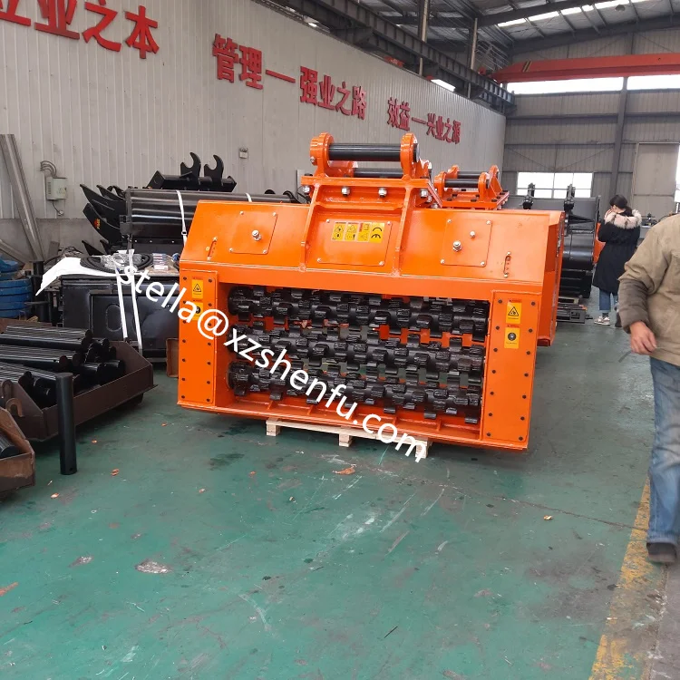 30tons Excavator Brick Coal Mining Crushing Screener Crusher Bucket