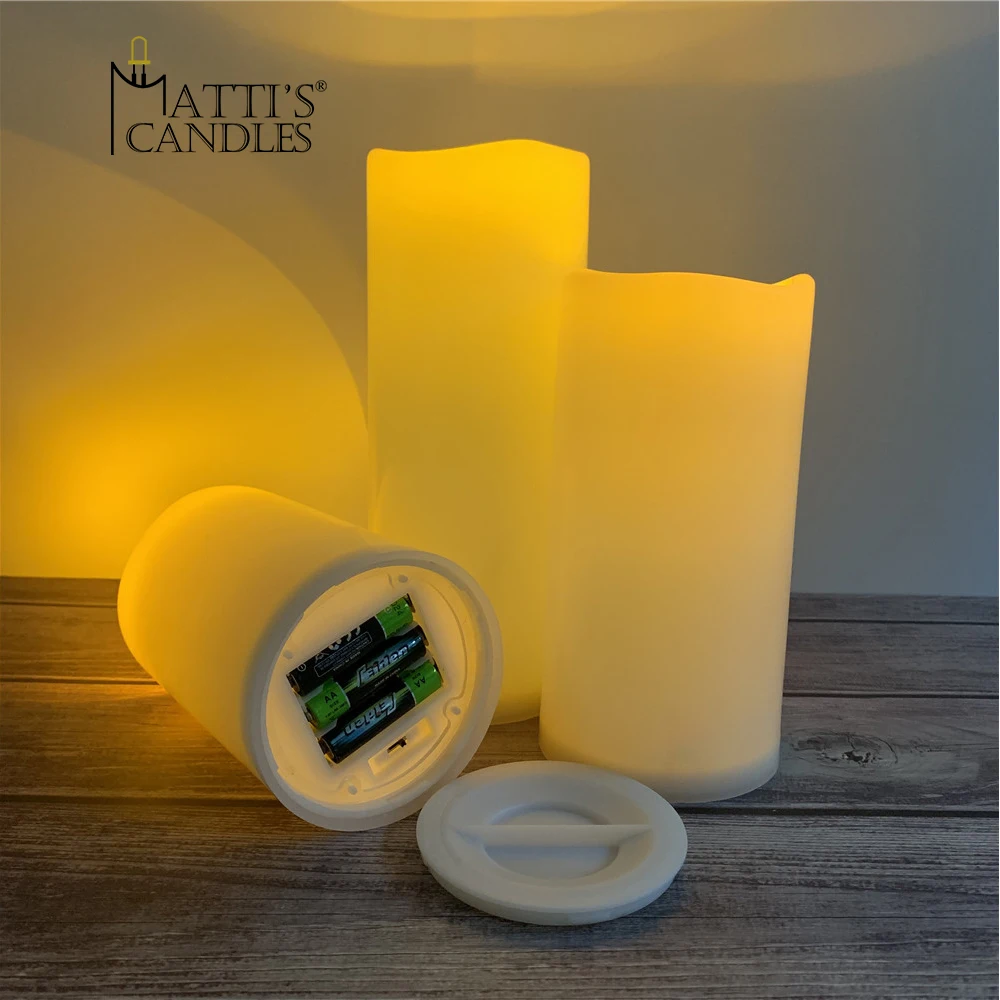 New product launch mobile wick led candle D10CM waterproof plastic LED candle