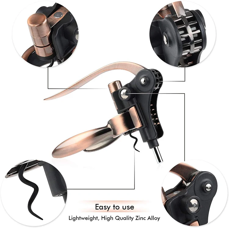 2022 Upgraded Including Foil Cutter Opener Stand and Extra Spiral Rabbit Shape Wine Opener Corkscrews Kit Set