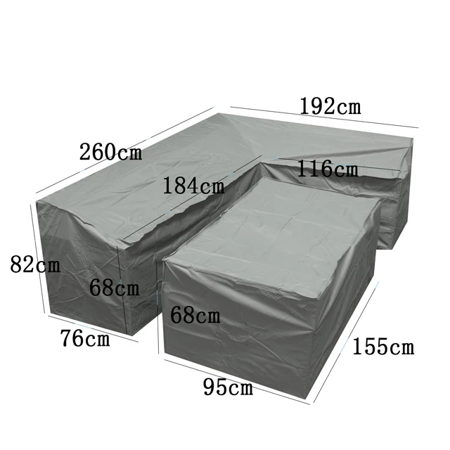 Factory customized 210D oxford cloth outdoor uv proof L-shaped sofa waterproof cover