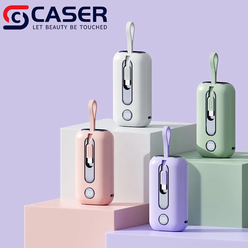 Creativity Portable Mini Powerbanks With Build-in Double Wire The New Listing Large Capacity Super Fast Charging Station