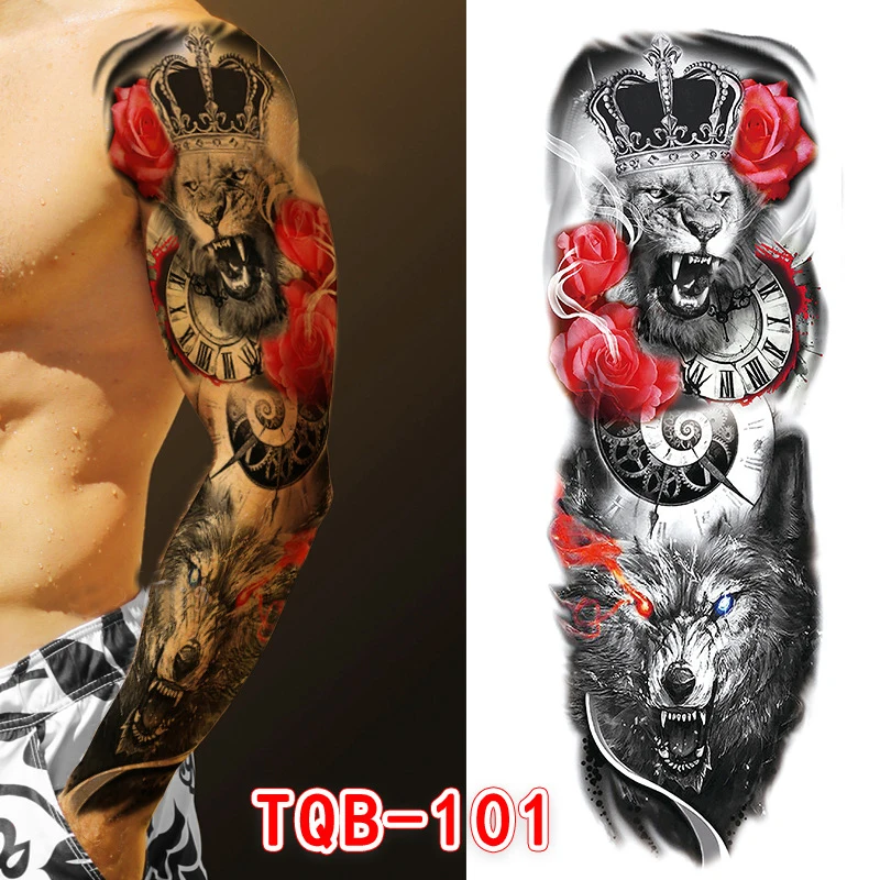 Ready To Ship New Arrival Fashion Custom Arm and Body Waterproof Mens Black Temporary Tattoo Sticker