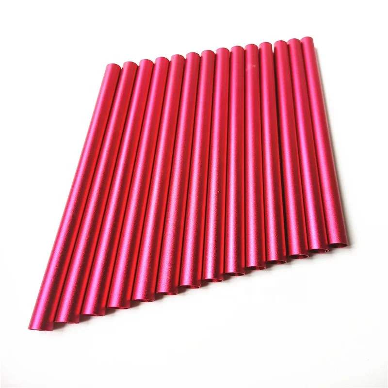 Chinese red anodized alumina tube telescopic rod tent pole golf club