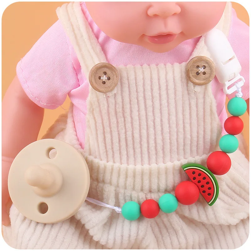 Factory Price BPA Free Baby Silicone Pacifier Chain Clip Baby Teething Toy Silicone Pacifier Holder Dummy Silicone Teether Clip
