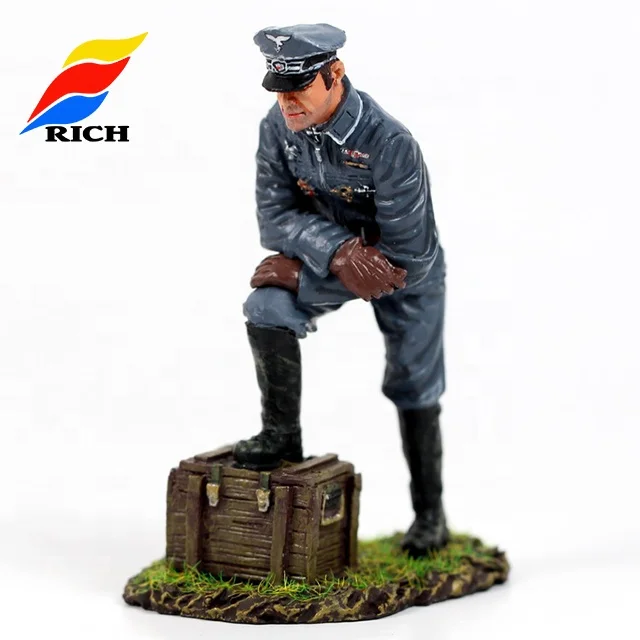 Cheap Custom Hand Painting WWII 54mm Miniature Pewter Toy Soldier