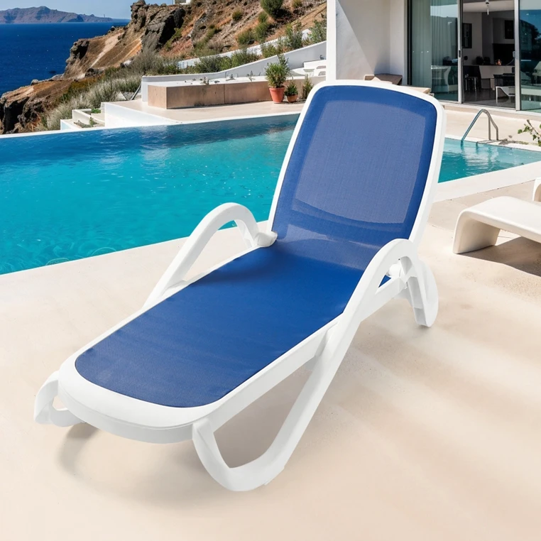 Swimming Pool Waterproof Garden Sunbed Furniture Patio Sun Lounger Plastic Folding Outdoor Furniture