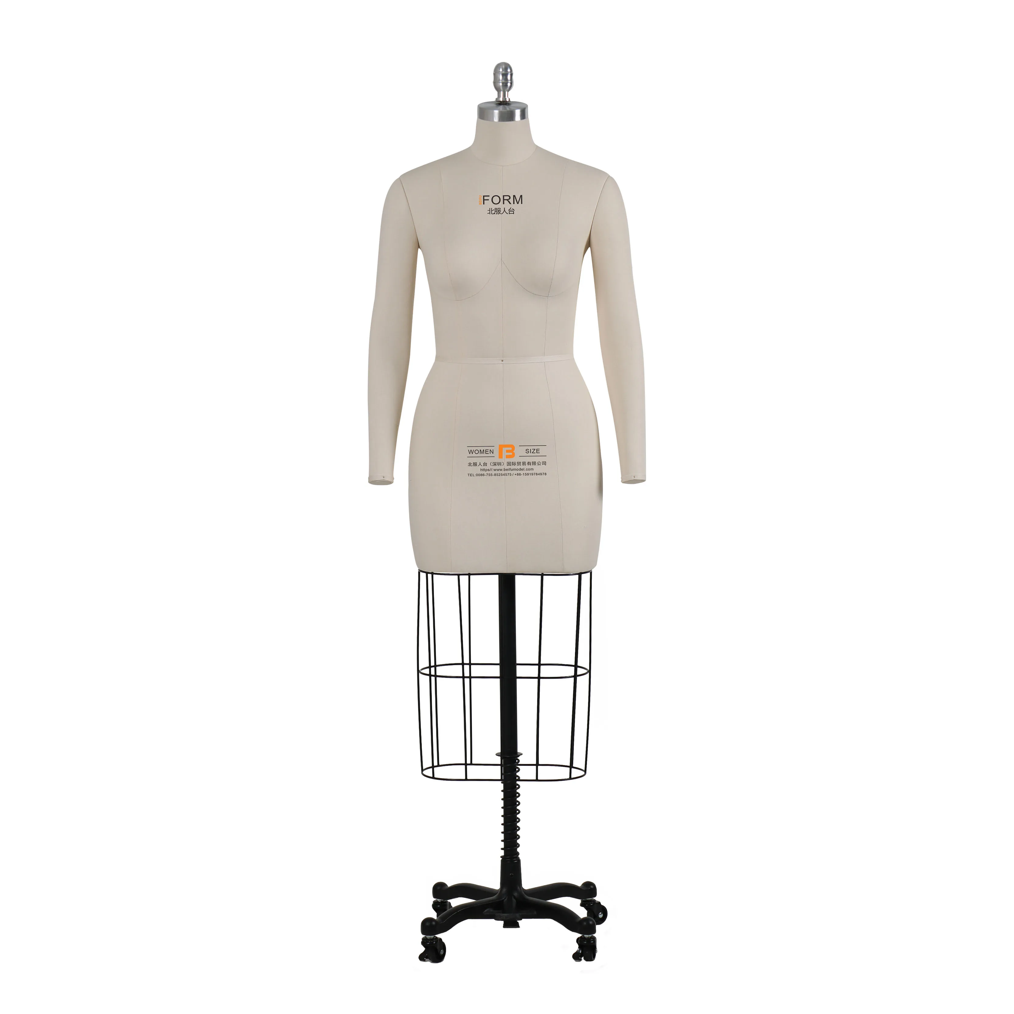 
CN Size Standard Female Mannequin Half Body with Cage Evening Dress Form With Collapsible Shoulders and Movable Base 
