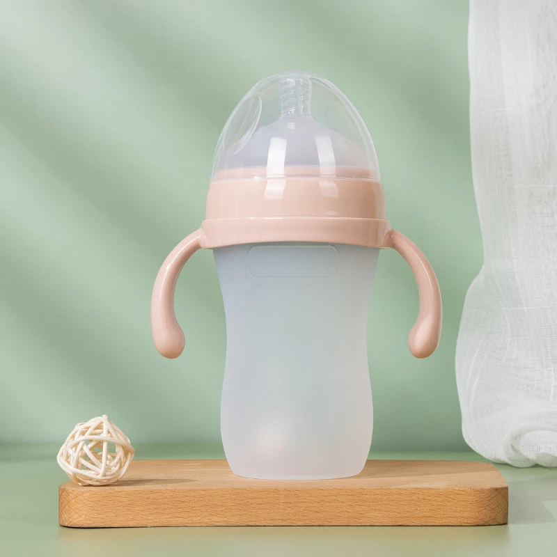 Custom Logo Products Biberon Band Eco Food Grade Nipple Infant Feeding Flexy Silicone Baby Bottle