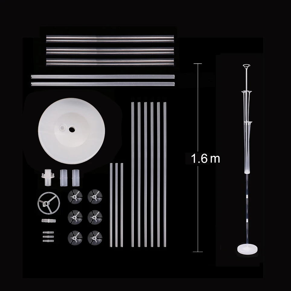 7balls 1set Balloon Column Base /Stick /Pvc Poles Transparent Rod Balloon Arch Wedding Event Party Supplies 7 goals balloon
