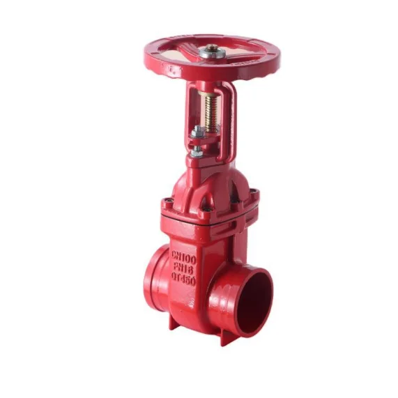 30years Factory Manufacture Gate Valve Ductile Iron Rising Stem Protective Card Grooved Flange