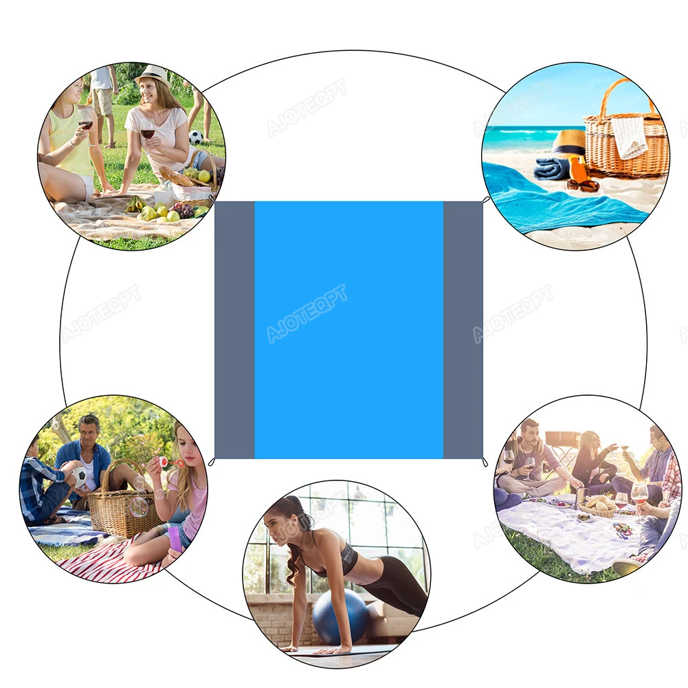 AJOTEQPT Foldable Waterproof Outdoor Blanket Portable Camping Picnic Beach Mat