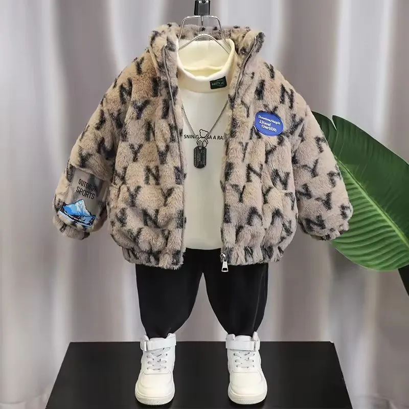 Customized Cotton Coarse Knit children sweater winter warm Clothes Solid color crew neck Jumper Sweater Kids Pullover Sweater