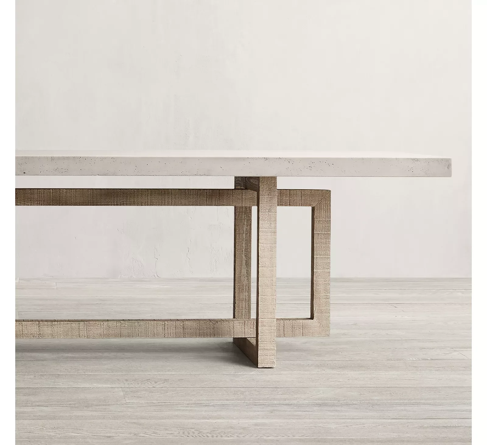 American rustic reclaimed wooden 8 seaters concrete layered over a wood core square dining table