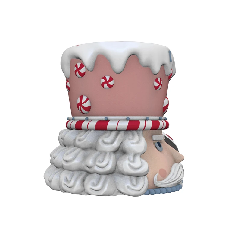 Custom holiday home decor vintage candy food storage container ceramic christmas pastel nutcracker head cookie jar
