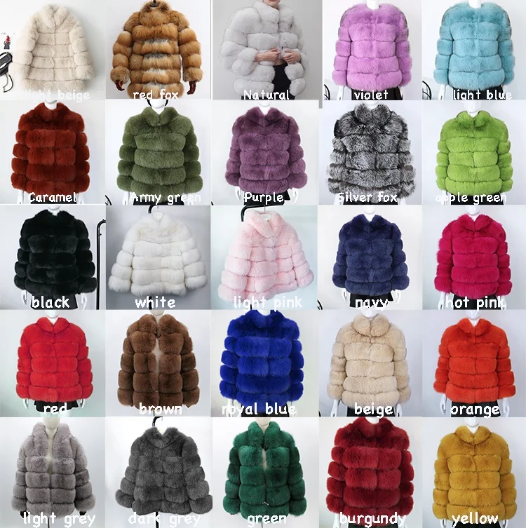 Fashion Wholesale Women Jacket Female Custom Hood Natural Genuine Red Fox Fur Coat Sexy Winter Lady Fox Fur Coat