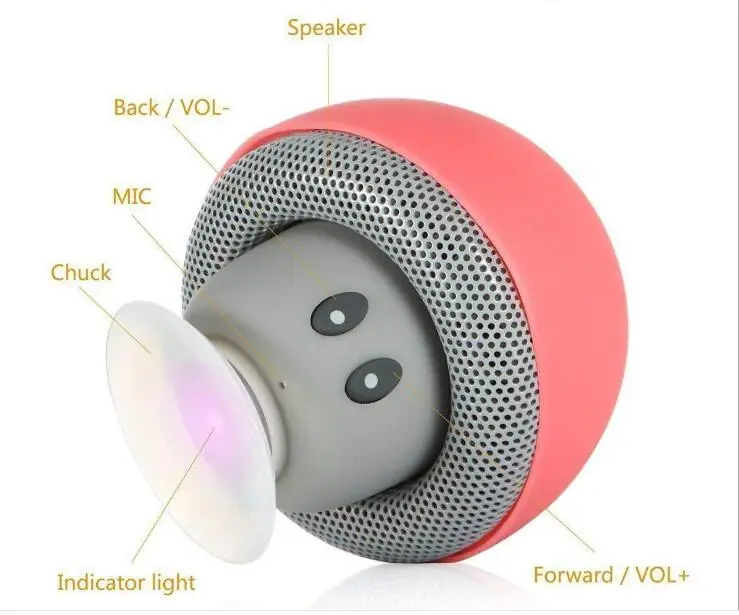 Рождественский подарок недорогой беспроводной динамик в форме гриба с держателем для телефона BT портативный