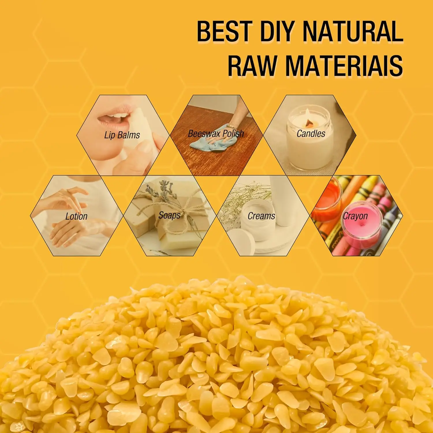 100% Honey Bee Wax Pellets Cosmetic Grade Yellow Beeswax Pellet