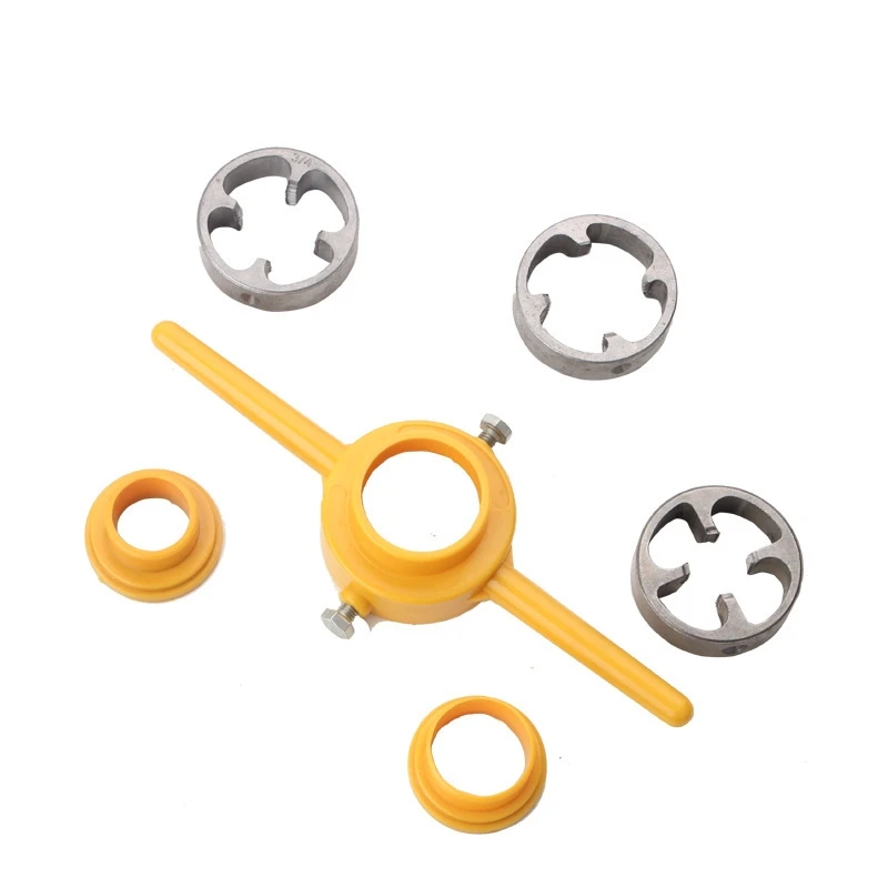 6pcs Water pipe screw die 1/2 3/4 1 Inch Hand Tool Easy Apply Plastic Pipe Threader Powerful Screw Die Set for Pumps PVC Tool