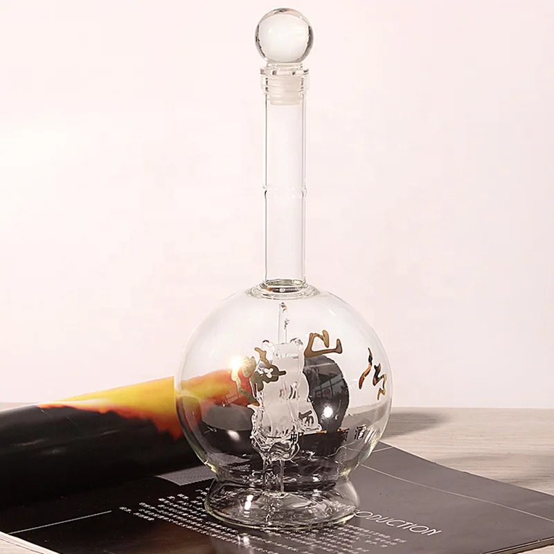 Wholesale Premium Transparent Wine Alcohol Drink Beverage Glass Packaging 500ml Clear Glass Wine Bottles