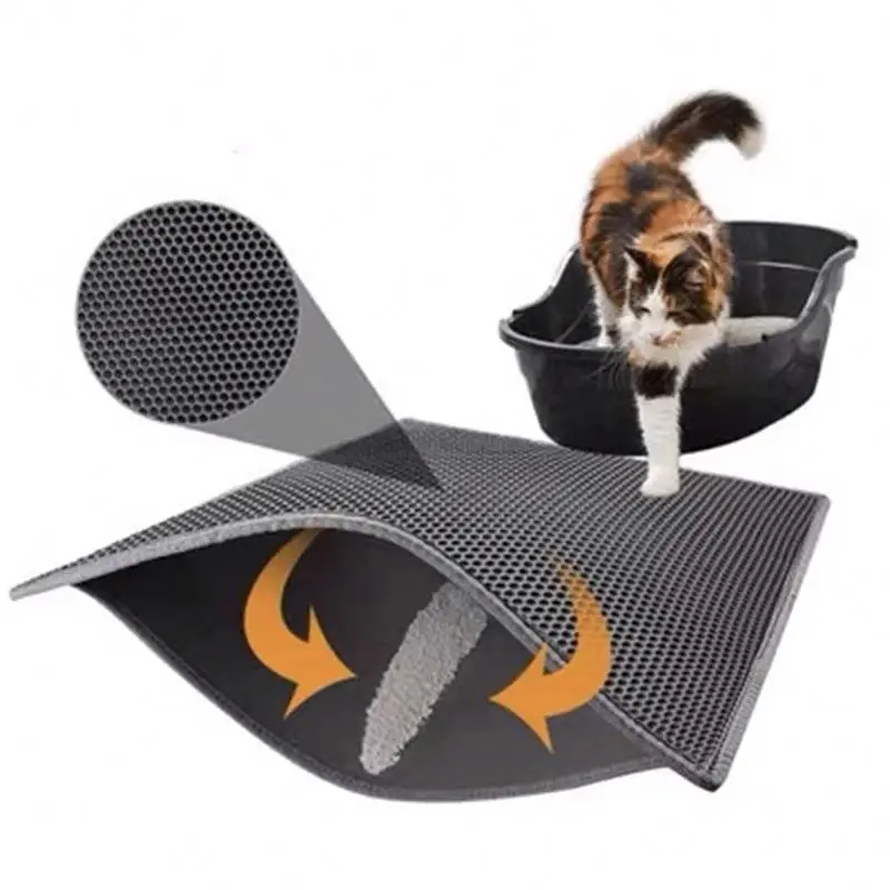 Pet Double layer Trapper Waterproof Bottom Layer Easy Cleaning Protect Floor Cat Bed mat litter foldable cat litter mat