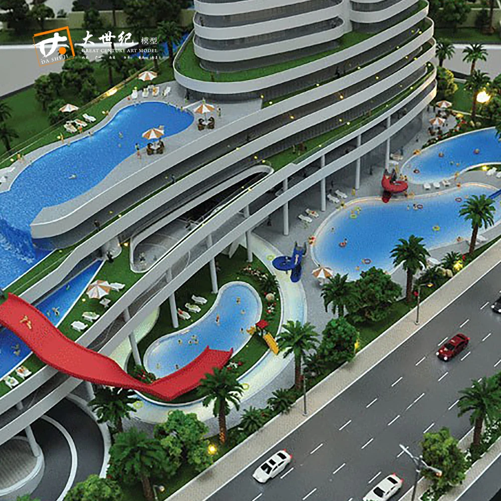 3D Architectural model making 3d models of buildings with pool