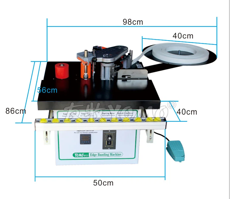 1200W Edge Banding Machines Manual Double Sided Straight Curve Wood Cut Adjust Speed Portable Bander 110V 220V