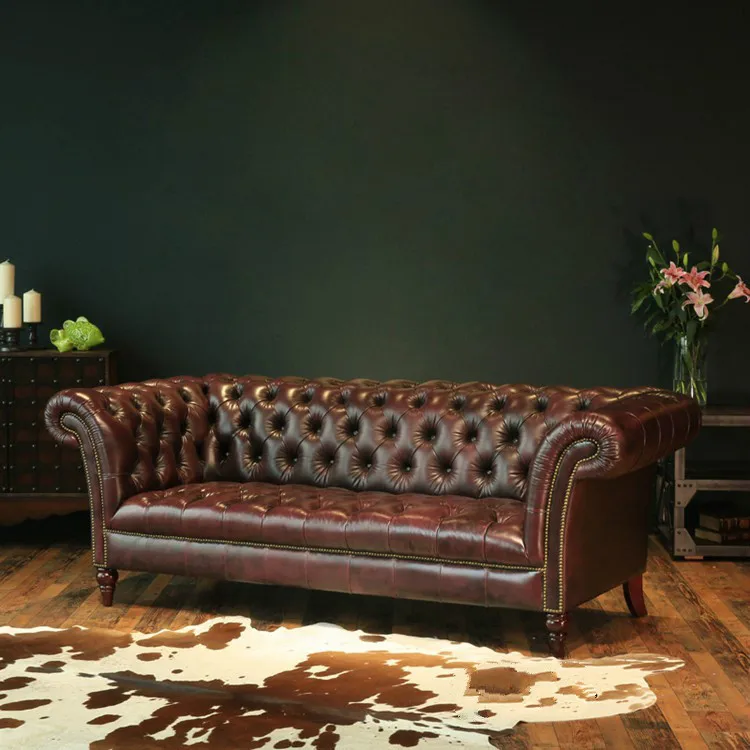 Luxury Living Room Royal sofa set tuffed couch luxury italian chesterfield sofa