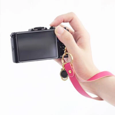luxury leather keychain camera wrist wallet hand straps
