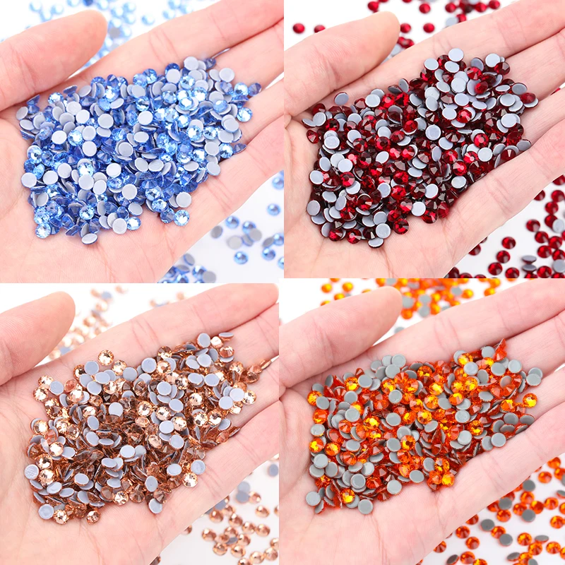 SS6 SS8 SS30 4A+ Normal Faceted Crystal Round With Hot Fix Austria Back Hotfix Rhinestone In Bulk For Garment Accessories DIY